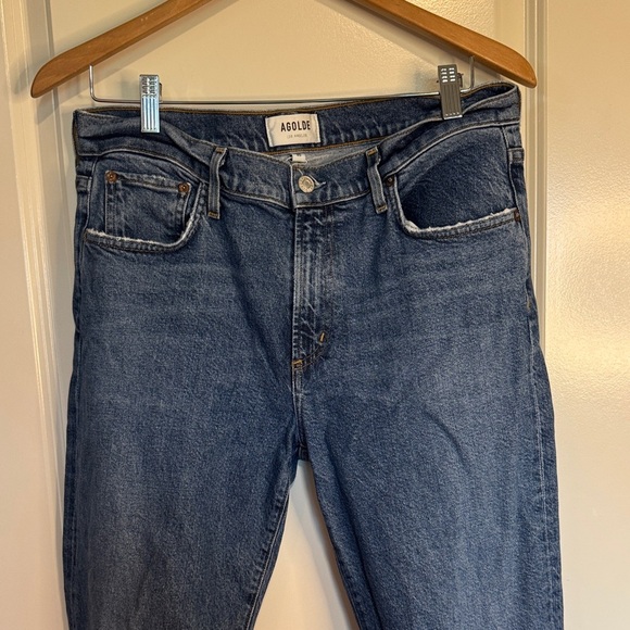 Agolde Toni mid rise style a133-1255 Dark Blue Jeans - Picture 4 of 12